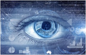 Image of an eye looking at a computer